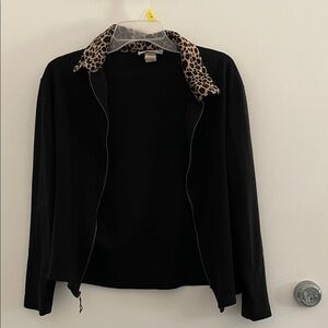 Leopard Collar Black Women's Jacket*